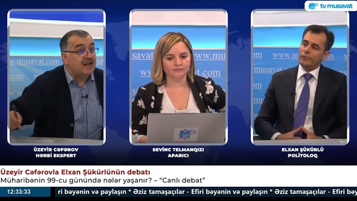 "Qorxaq...Şərləmə məni" - Üzeyir Cəfərovla Elxan Şükürlünün qalmaqallı debatı