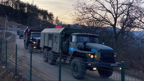 TƏXRİBAT: Rus sülhməramlıları Laçın-Xankəndi yolunu KƏSDİ -  ZİREHLİ TEXNİKA ilə maşınları buraxmır