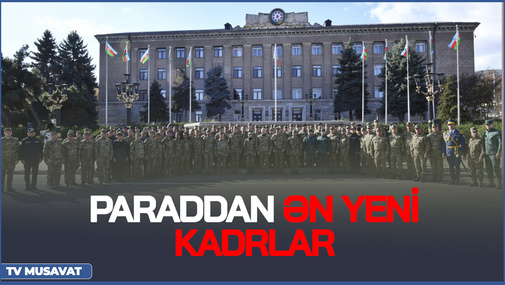 Xankəndi BU AN: Paraddan ən yeni kadrlar, meydanda erməni tankları... - CANLI
