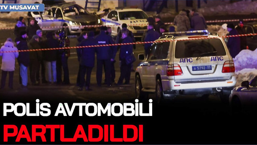 Polis avtomobili PARTLADILDI, ö*lən var, polis bölməsində DƏHŞƏT – ŞOK GÖRÜNTÜLƏR YAYILDI
